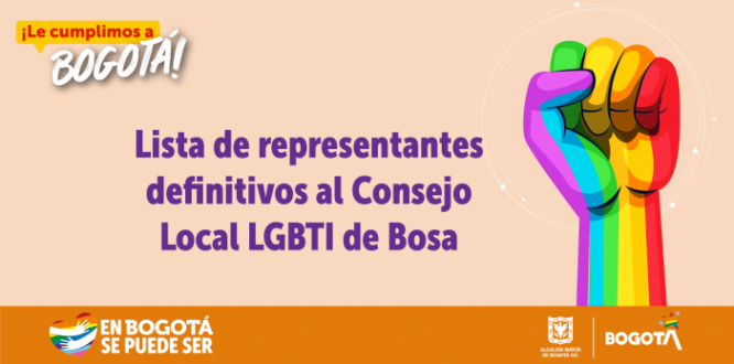 Lista de representantes definitivos al Consejo Local LGBT de Bosa