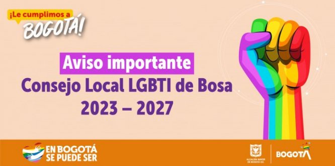 Con la expedición de La resolución 0345 del 6 de diciembre de 2023, en Bosa se desarrollarán las elecciones del Consejo Local LGBTI de  Bosa