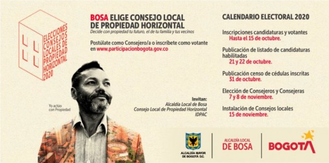 La comunidad de Bosa podrá elegir los días 7 y 8 de noviembre a los consejeros locales de propiedad horizontal