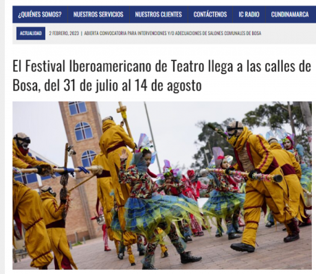 El Festival Iberoamericano de Teatro llega a las calles de Bosa, del 31 de julio al 14 de agosto